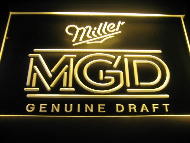 Miller MGD Genuine Draft Logo Bar Neon Light Sign